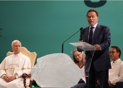 Nannte den Papst einen &quot;Action-Held&quot;: Arnold Schwarzenegger, Umweltaktivist, Hollywoodstar und ehemaliger Gouverneur von Kalifornien.