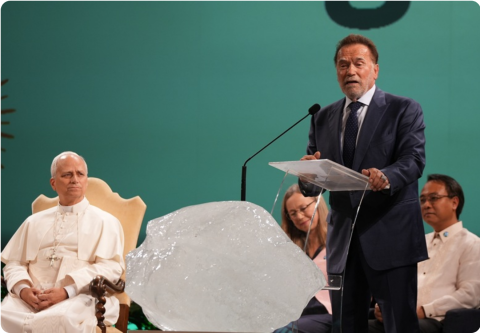Nannte den Papst einen "Action-Held": Arnold Schwarzenegger, Umweltaktivist, Hollywoodstar und ehemaliger Gouverneur von Kalifornien.